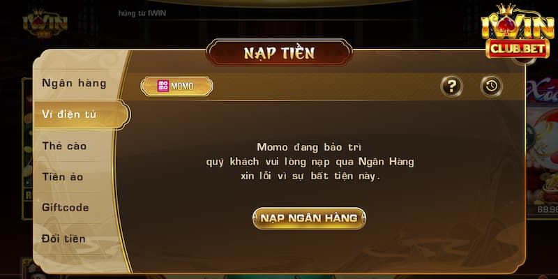Ví điện tử Momo là phương thức nạp tiền hiện đại 